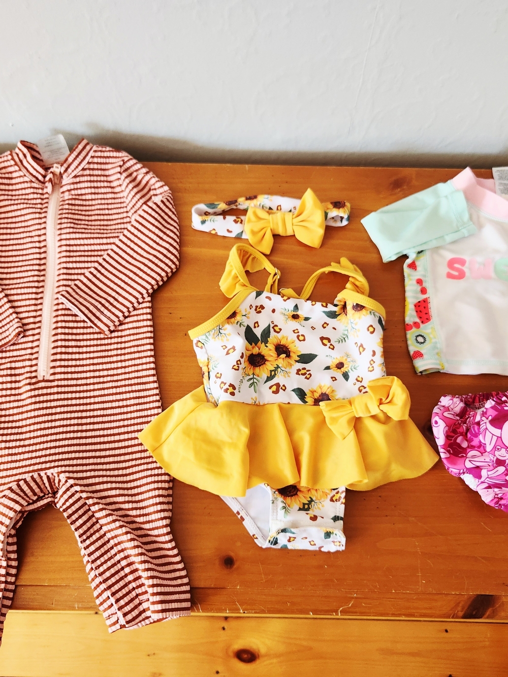 Baby Girl Size 0-6 Month Swimsuit Bundle